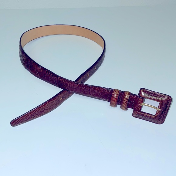 - Annabelle brown genuine leather belt vintage made in USA Small - Picture 1 of 9